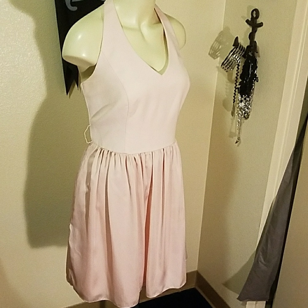 White by Vera Wang pink halter dress sz 14